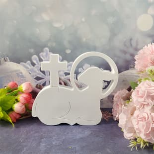 S0701 Cross Lamb Desktop Decoration Cement Plaster Mold DIY Silicone Mold