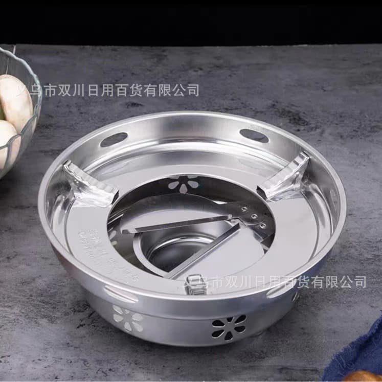 Round, windproof alcohol stove, thickened 410 magnetic stainless steel, adjustable alcohol stove for hot pots and dry pots.