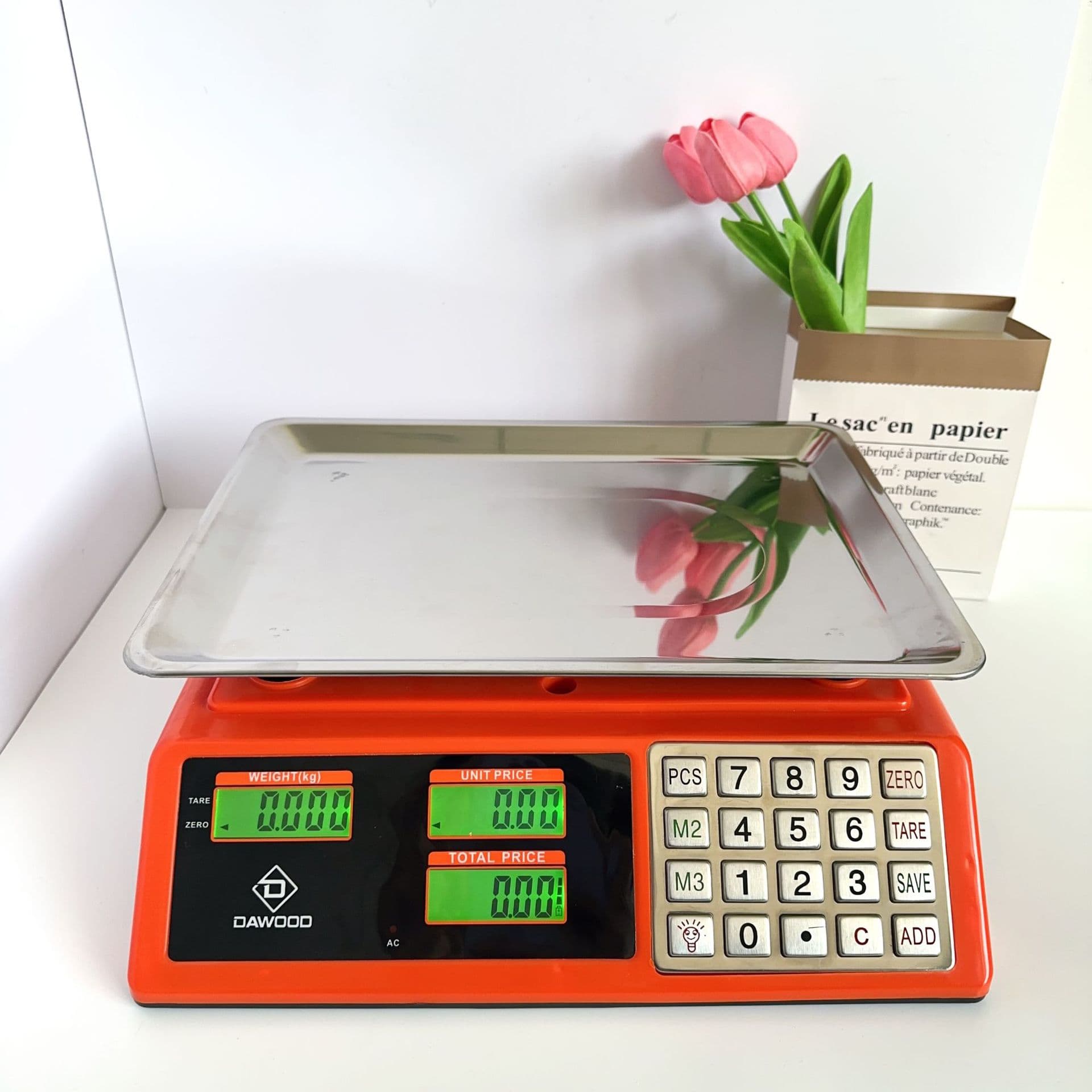 Commercial Electronic Scale Weighing Vegetable Pricing Scale 40kg Stall Fruit Scale 748 Stainless Steel Button Pricing Scale