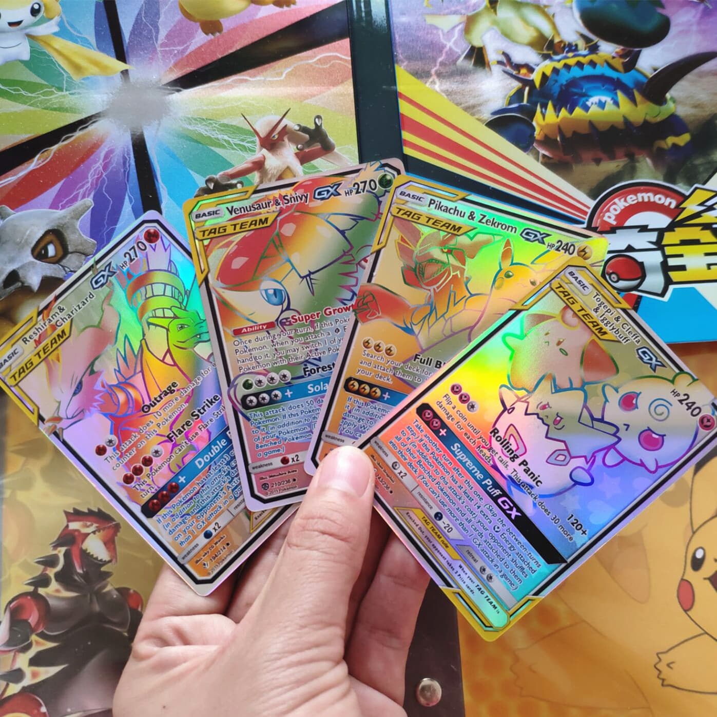 60 English version Pokémon cards Mega Super Evolution GX Tag Team flash cards Vmax Pokémon cards