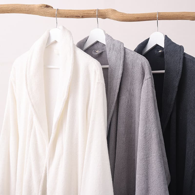 Lu Su Pure Cotton Towel Material Autumn and Winter Bathrobe, Home Wear, Nightgown, Medium-Thick, Water Absorbent for Men and Women Couples