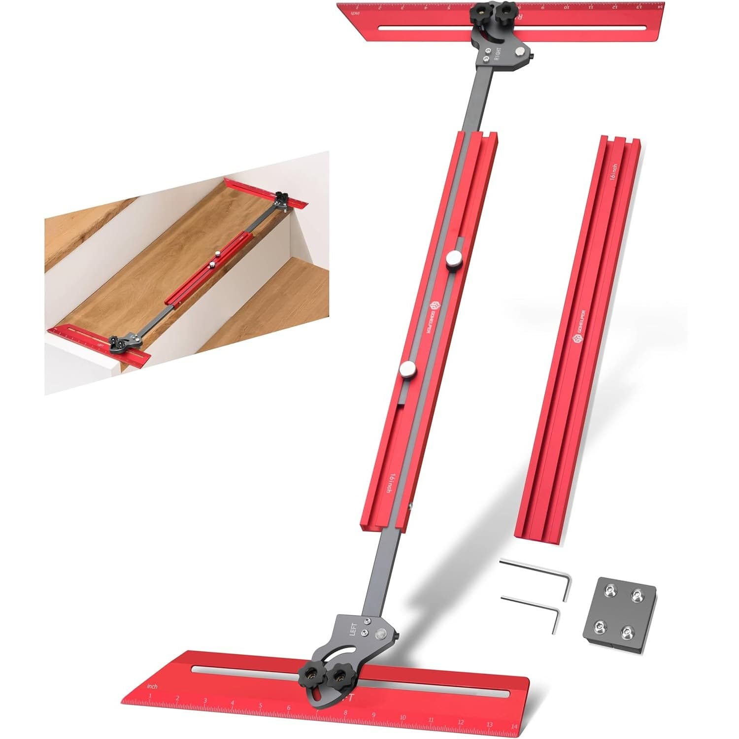 Aluminum Alloy Stair Gauge Stair Measuring Tool Stair Template Tool Stair Clamp Tool Stair Tread