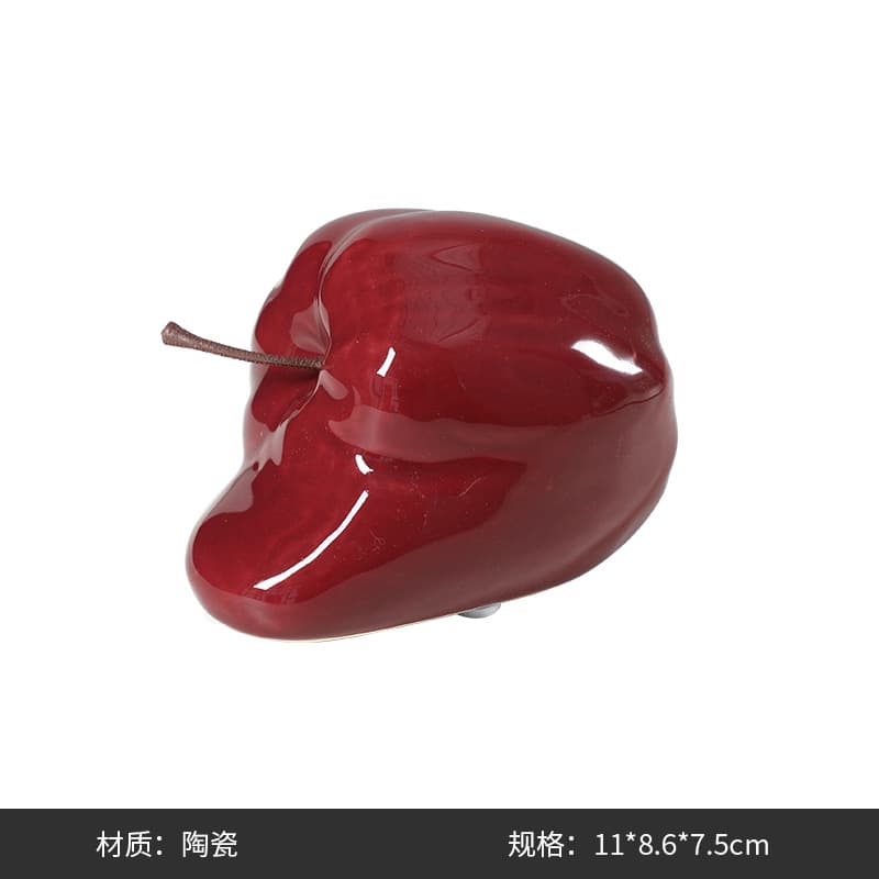 Nordic Ins Style Abstract Quirky Apple Ceramic Ornament for Living Room Sideboard Creative Home Decor Niche Soft Furnishing