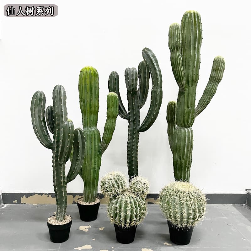 Cactus column series, various styles of cactus tree, Moroccan potted desert style fake simulation cactus window display landscaping