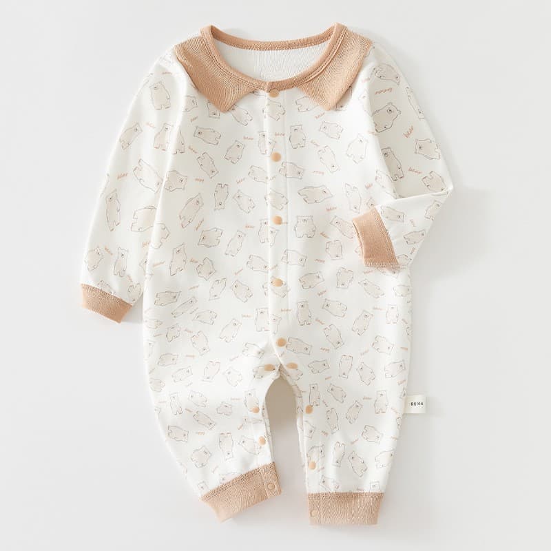 Baby Romper Autumn Clothing A-Class Pure Cotton Newborn Boys and Girls Long-Sleeve Bodysuit Spring and Fall Set