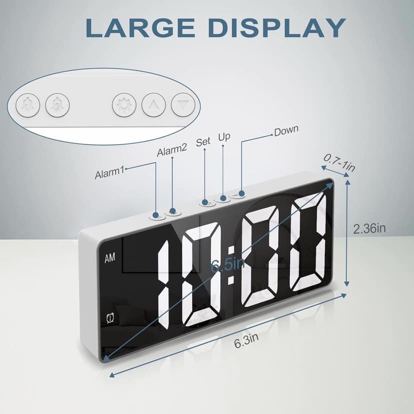 Cross-border Private Mold Minimalist LED Digital Clock, Student Dual-use Plug-in Small Alarm, Digital Clock with Voice Control and Temperature Display