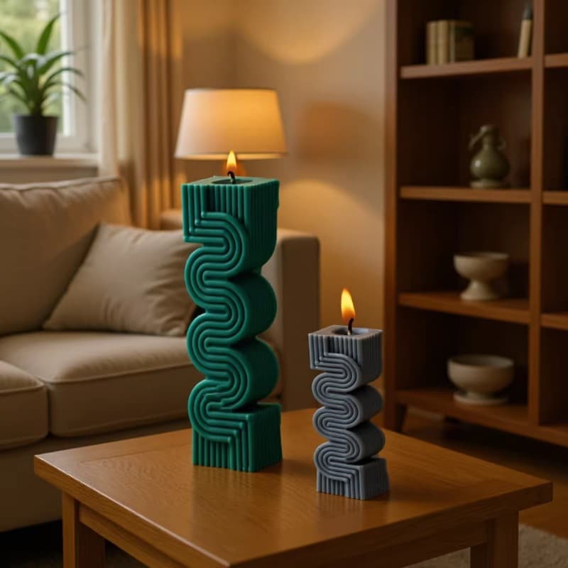 Cross-border S Geometric Column Scented Candle Silicone Mold DIY Plaster Resin Scented Candle Home Decoration Ornament Mold