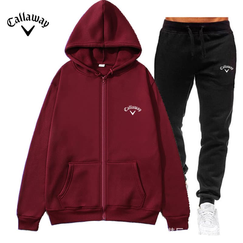 Solid Color Cross-border Fall Pullover Hoodie Sports Set Fashion Fleece Men's Hoodie Fleece Sweatshirt Long Pants Set