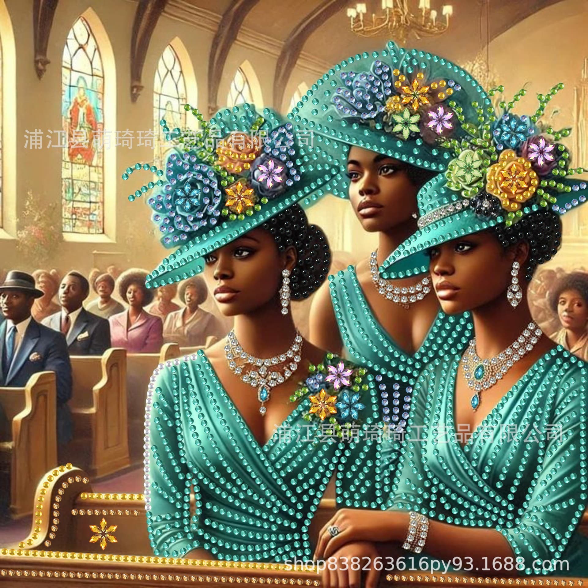 1pc 30*30cm DIY Church Lady Special-Shaped Rhinestone 5D Diamond Painting Kit, Unframed Art Decorative Painting