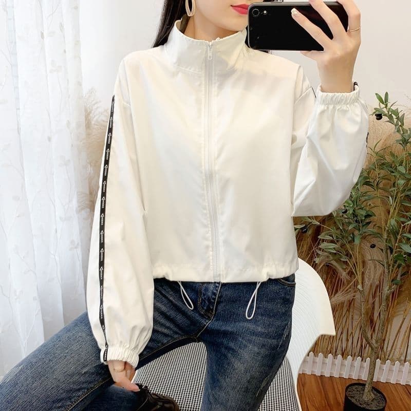 Early Autumn Women's Short Jacket Versatile Loose Slimming Casual Jacket Korean Style Petite Fashion Thin Top Cardigan