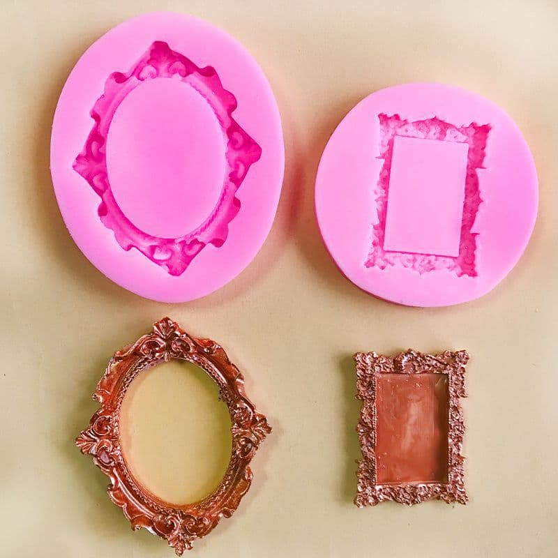 European Oval Frame Crystal Epoxy Mold, Plaster Aroma Mold, Fondant Decoration Candle Epoxy Mold