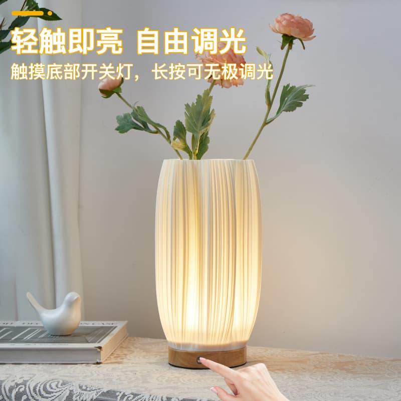Custom Solid Wood 3D Decorative Table Lamp Creative Ornament, Bedroom Charging Table Lamp USB Bedside Night Light Cross-border Wholesale