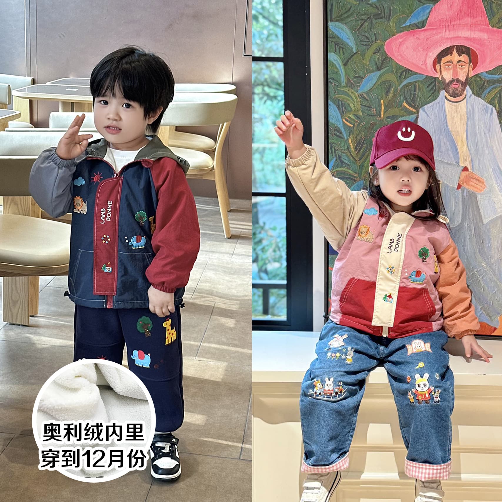 Children's fleece-lined jacket, 2026 winter new style, casual and versatile, warm for toddlers and boys, wholesale available.