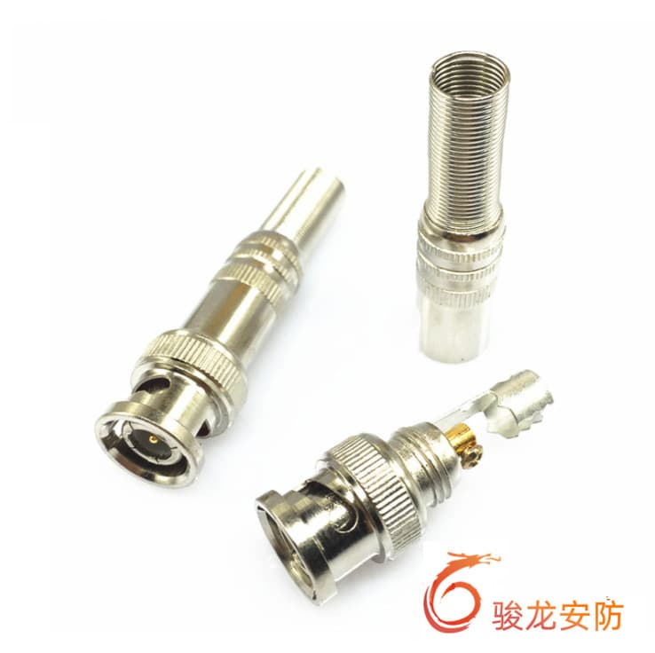 Solderless Video Connector, Standard Solderless BNC Connector, High-Temperature Q9 Head for CCTV, 75-5 Mesh Q9 Head, BNC
