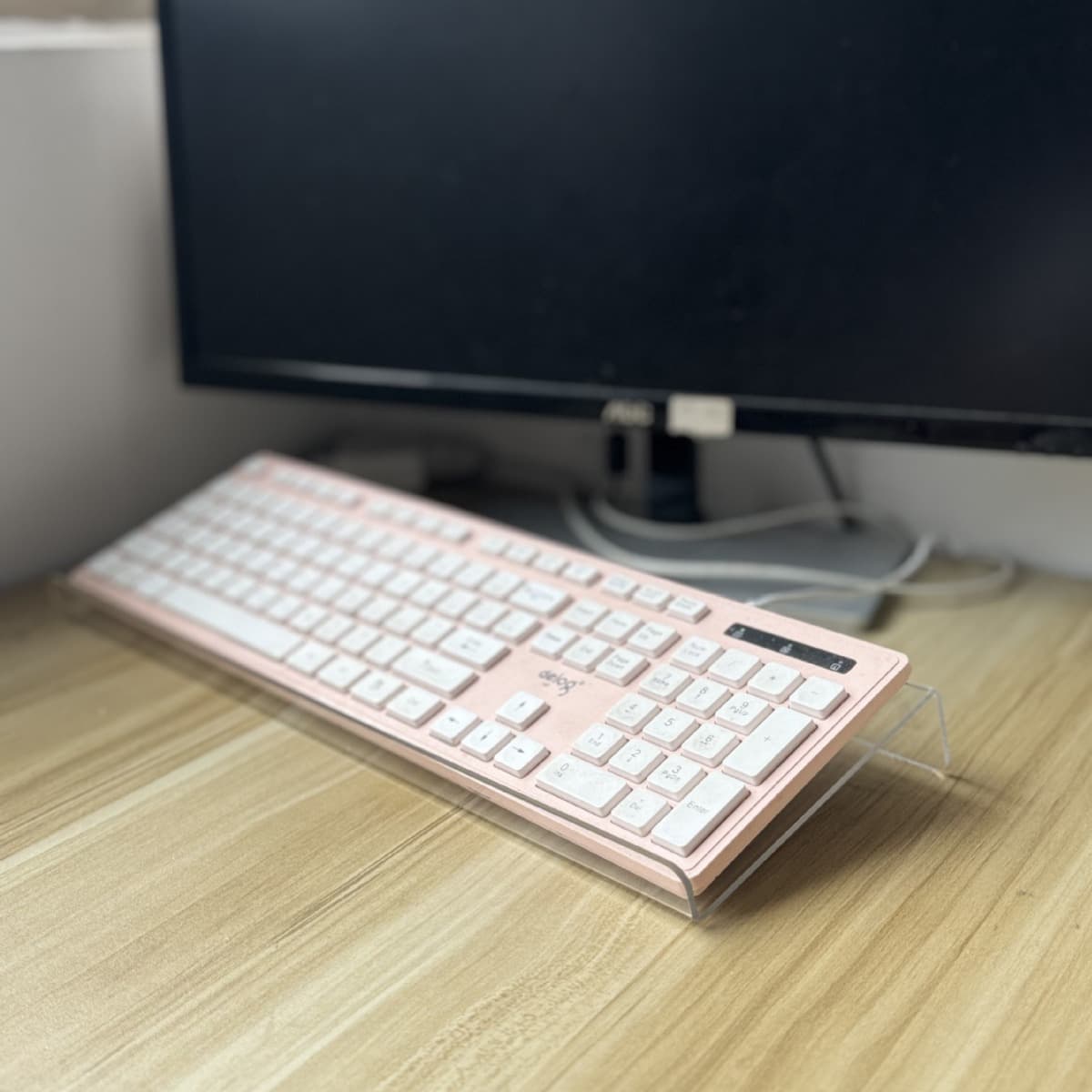 Transparent Acrylic Keyboard Riser Tilted Keyboard Support Stand Desk Mount Anti-Neck Strain