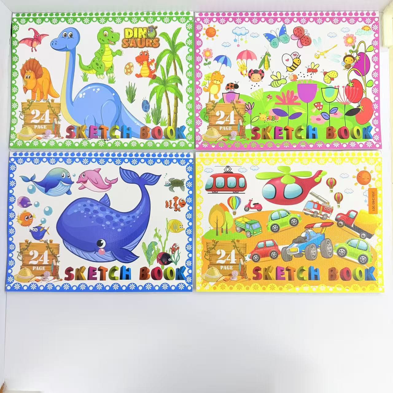 Children's Cartoon Sketchbook 24 Pages Toddler Graffiti Coloring Book Elementary School Art Enlightenment Blank Sketchbook