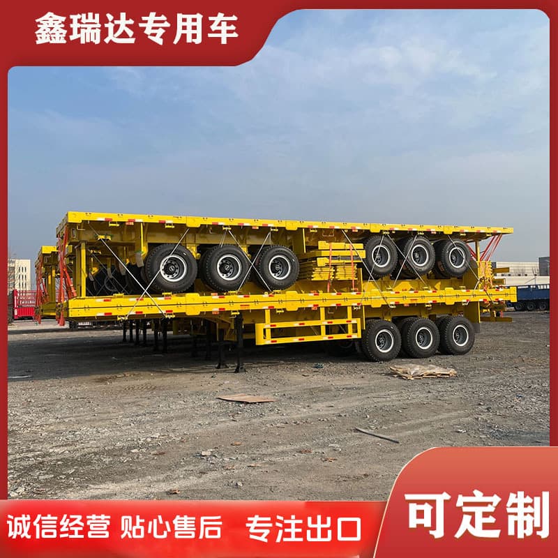 Flatbed 40ft Container Trailer Tractor Truck 3-Axle Container Flatbed Semi-Trailer Refurbished Used Trailer