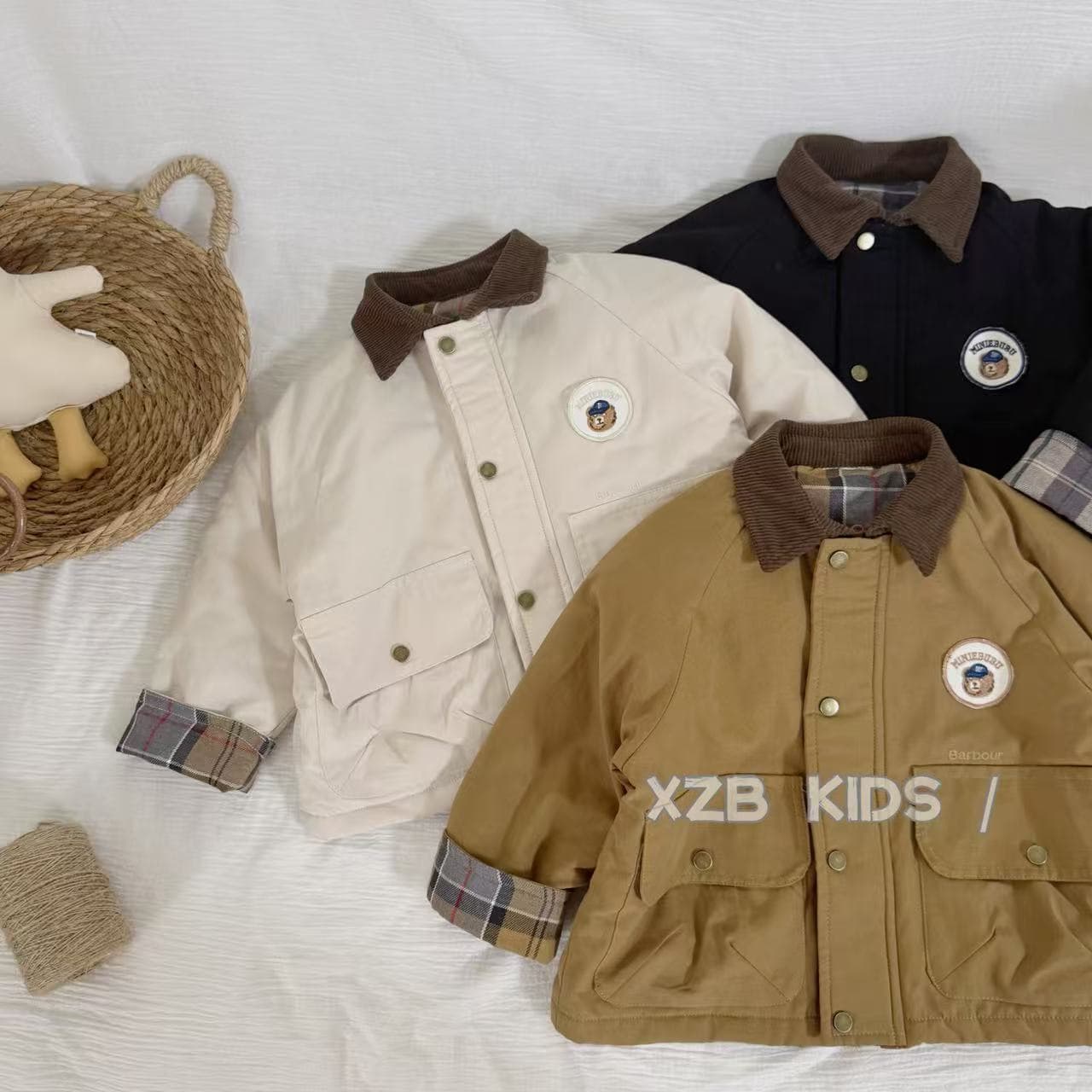 2025 New Children's Quilted Jackets, 25 Autumn/Winter Boys' Japanese Style Work Jackets, Baby Windbreakers, Small Kids' Cotton Coats
