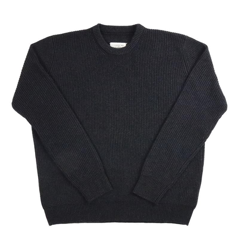 Fashion Autumn Winter Casual Wool Sweater Style Gray Black Round Neck Loose Pullover Knitwear Original Unisex