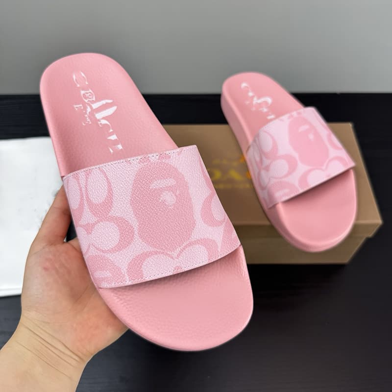 Men's and Women's Slippers, Trendy Brand Co Letter Pink Flip-Flops Wholesale