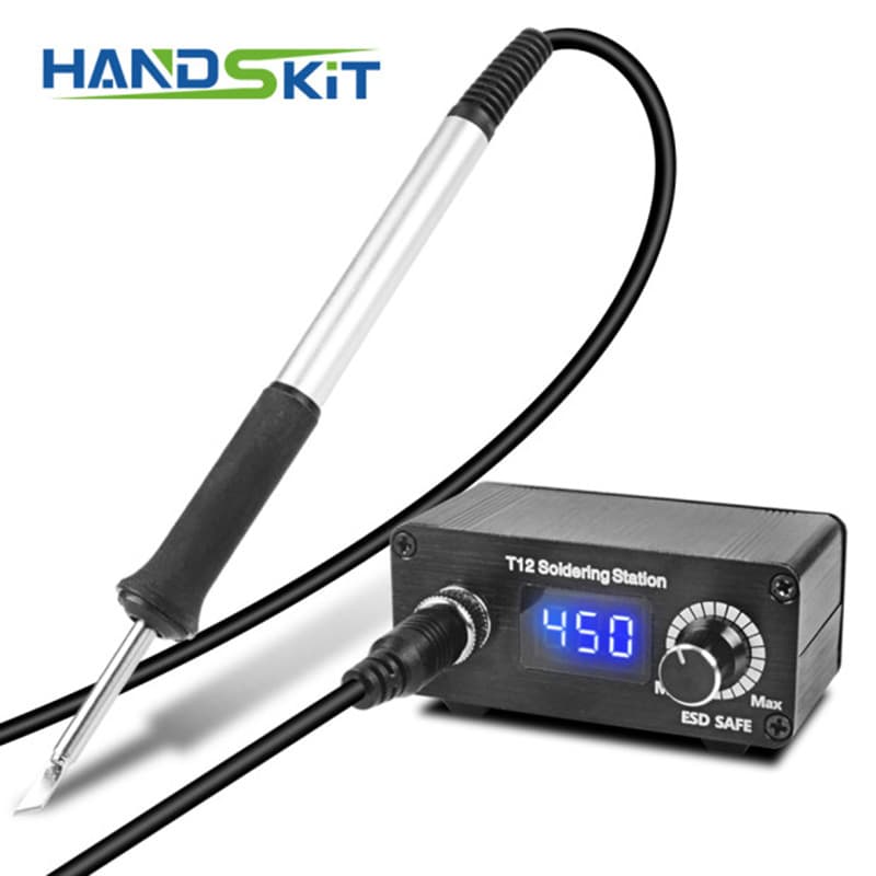 Hakko T12 Soldering Station LED Digital Tube Adjustable Temperature Programming Repair Aluminum Alloy Metal External DC 12-24V
