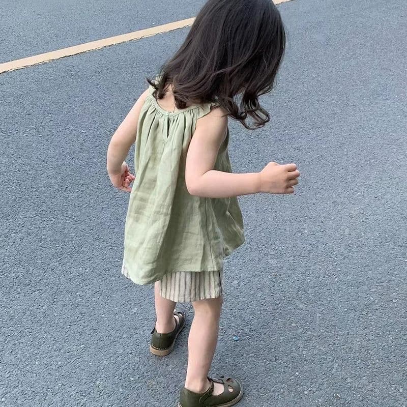 Summer Suit Baby 2026 New Korean Style Girls and Children's Style Sleeveless Vest Two-piece Set