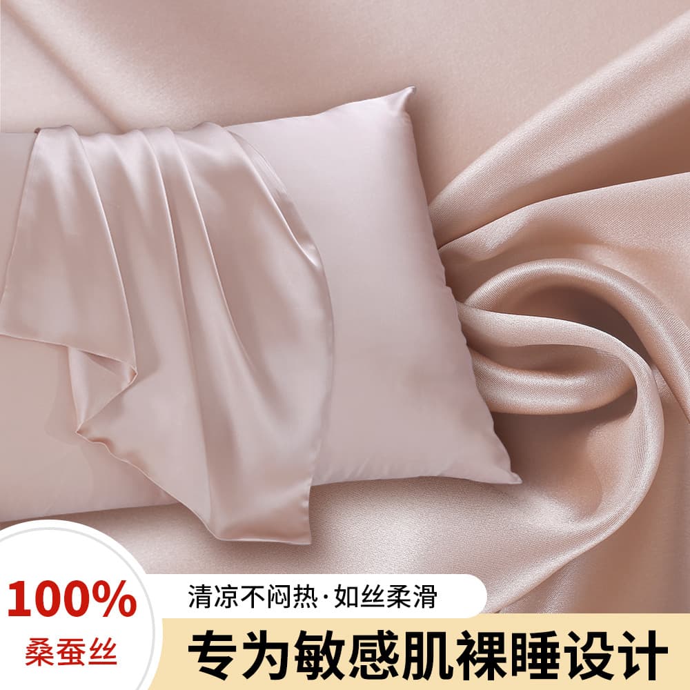 Amazon Silk Pillowcase 19 Momme Mulberry Silk Envelope Adult Solid Color Silk Pillowcase Silky Cross-Border Exclusive Supply