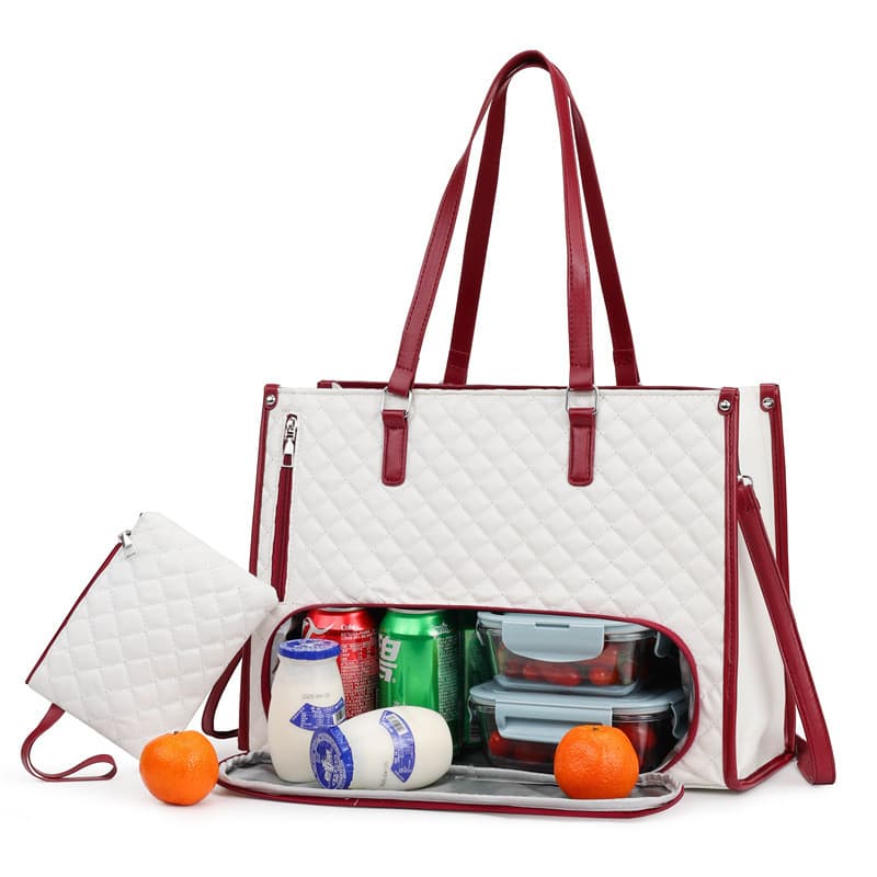 In Stock New 2-in-1 Handbag Lunch Bag Set Large Tote Bag Insulated Lunch Box Women's Crossbody Laptop Bag