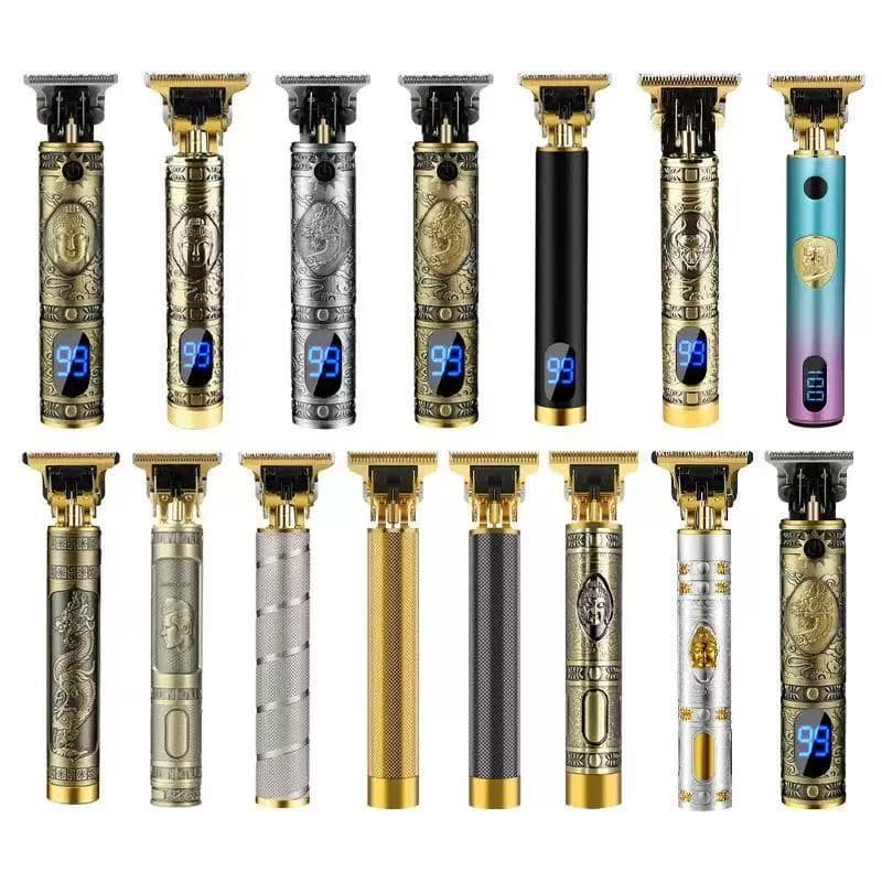 T9 Metal Hair Clipper Electric Trimmer Oil Head Push Carving Electric Clipper Dragon Phoenix Buddha Head Bald Head Scissors Professional Carving Electric Push