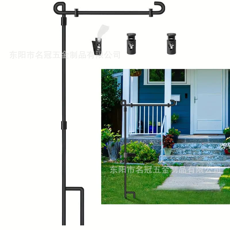 Outdoor Garden Flagpole Metal Courtyard Double-Sided National Flag Linen Garden Flag Independence Day Decoration Polyester Fabric