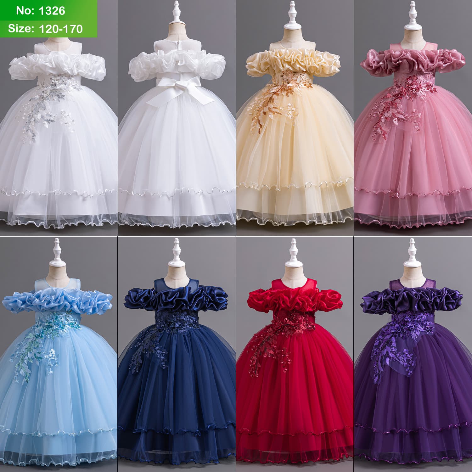 Girls' High-End One-Shoulder Wedding Dress, Evening Gown, Flower Girl Princess Dress, Festival Performance Dress, Children's Formal Dress