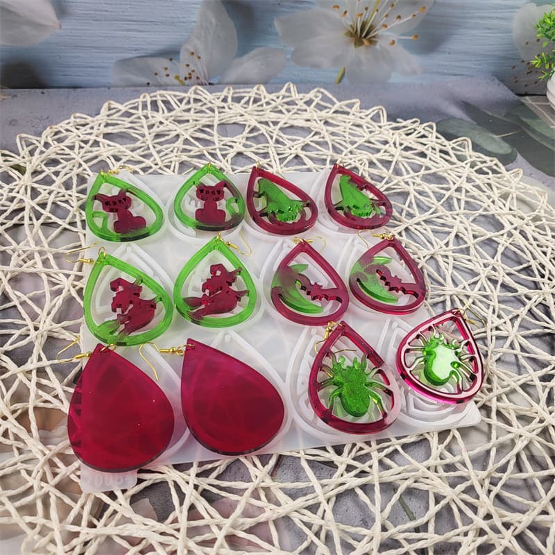 Z0064 Water Drop Halloween Earring Set Mold, Crystal Epoxy Silicone Mold for DIY Decorations