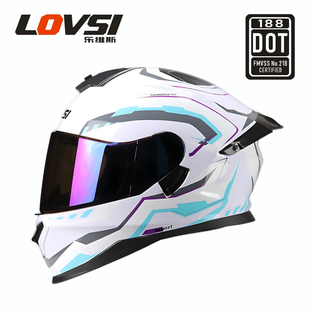 DOT Certified Motorcycle Helmet Dual Visor Large Spoiler Winter Riding Cool Full Face Helmet for Men and Women