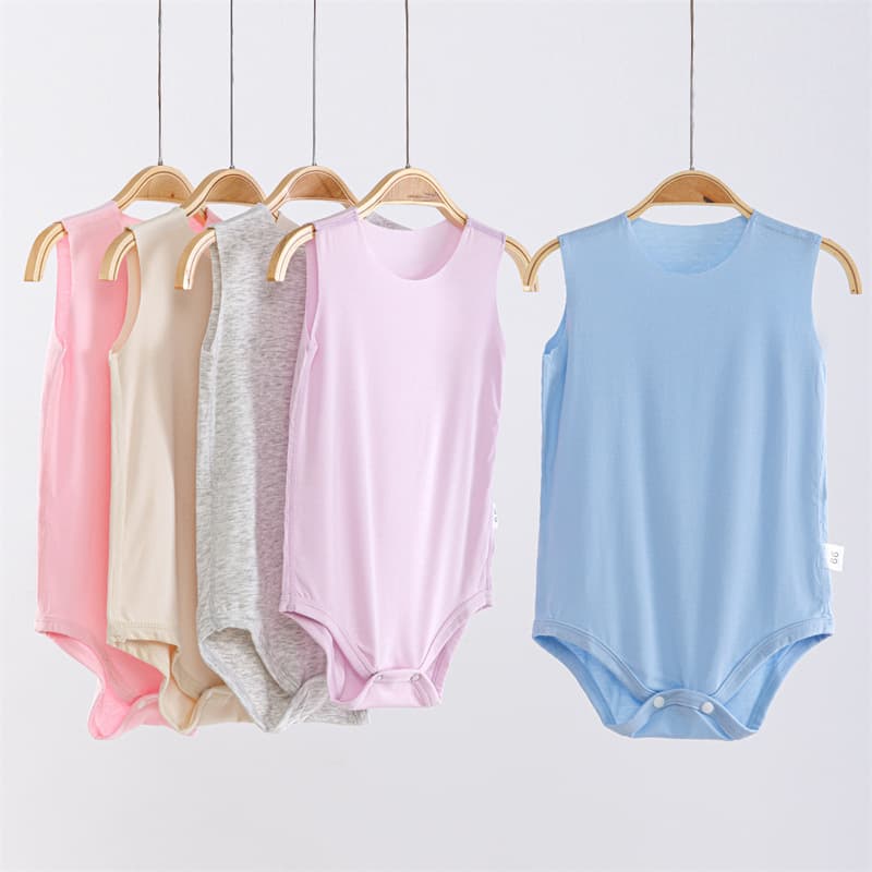 Baby sleeveless vest, summer baby belly protective clothing for men and women, jumpsuit, seamless triangle hoodie