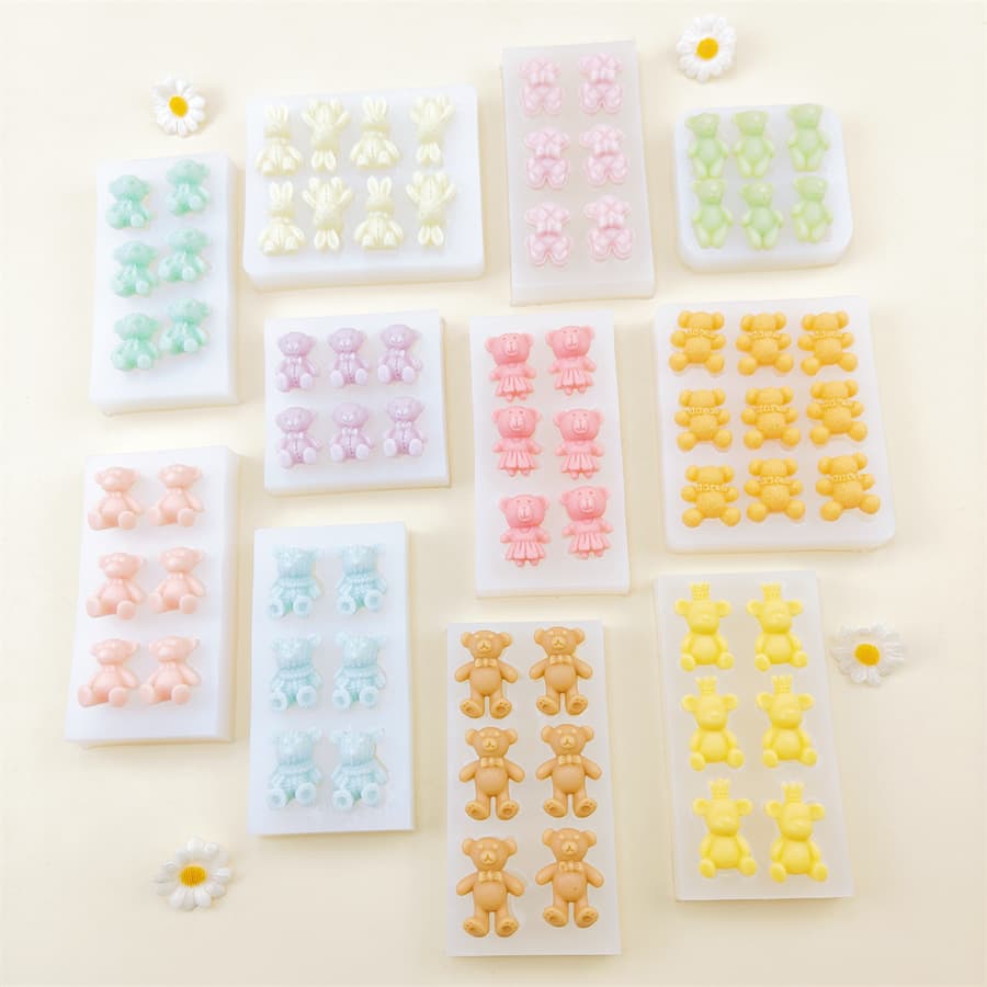 Mini Cute Bear Silicone Mold for Cake, Candy, Baking Decoration, DIY Epoxy Resin, Wax Seal Mold