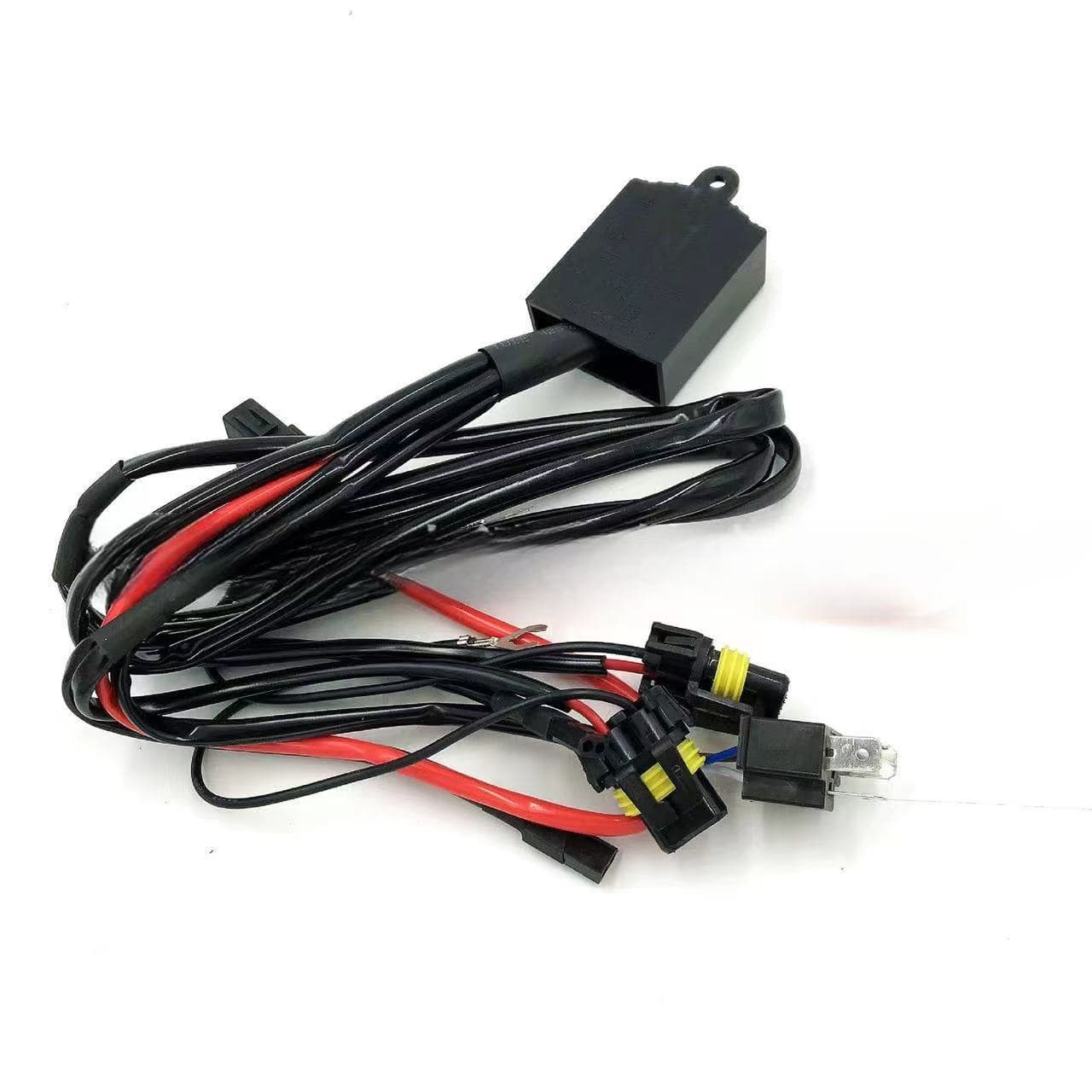 H4 Bi-Xenon Projector Lens Car HID 1-to-2 Waterproof Wiring Harness 12V Relay Harness Headlight