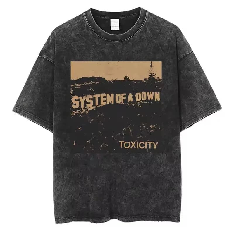 Washed Vintage System A Down Toxicity Music Album Pure Cotton T-Shirt