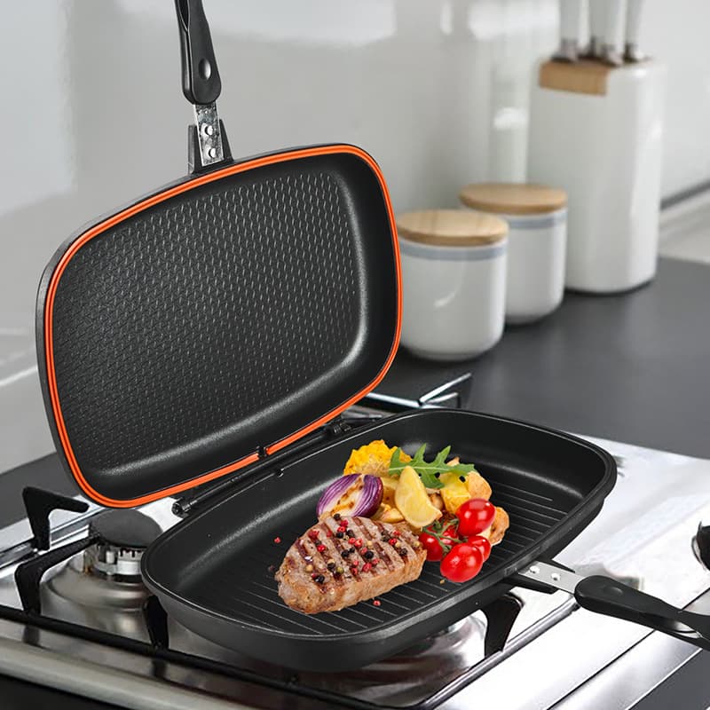 Cross-border trade grill pan Royal dessini household aluminum die-cast non-stick steak frying pan and grill plate
