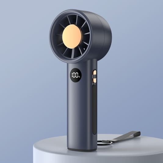 Portable USB Rechargeable Handheld Fan with Digital Display, 5-Speed Adjustment, High-Output Turbo Fan for Outdoor Use