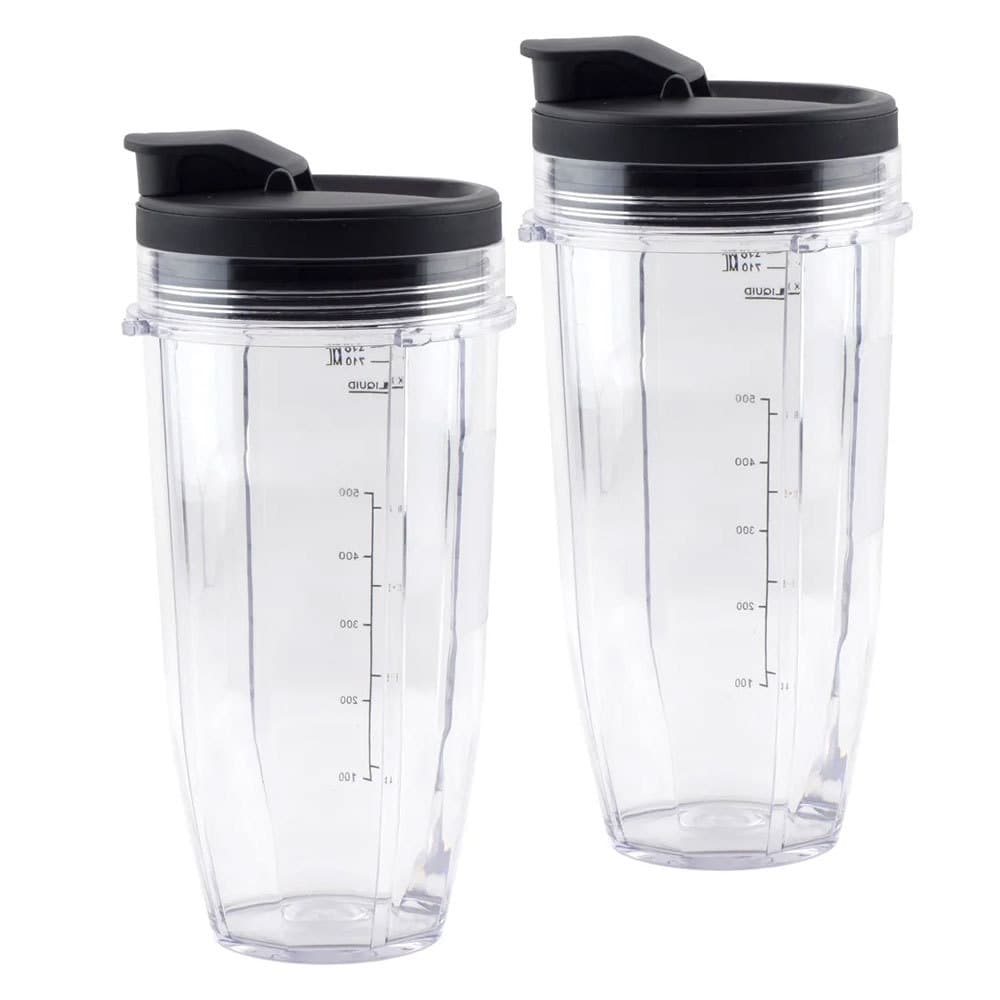 NINJA 24oz Cup with Spout Lid Replacement Parts 2-Pack Compatible with IQ BL480/BL640/CT680