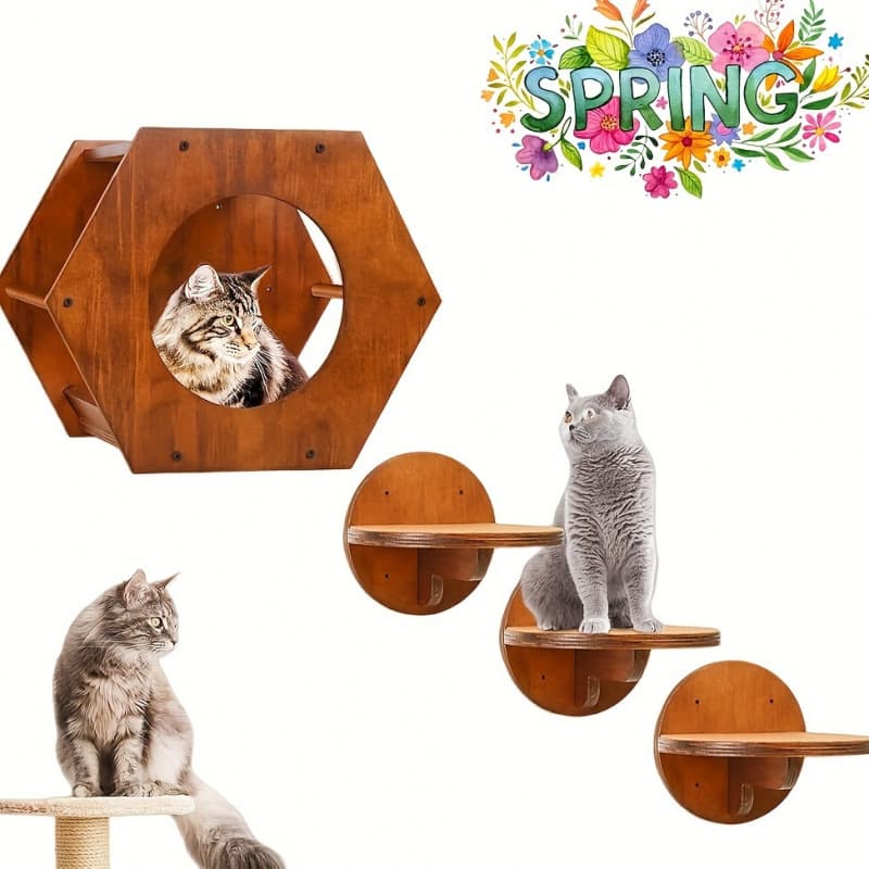 2026 New Cross-border Drop Shipping Cat Wall-Mounted Furniture Cat Wall Shelf