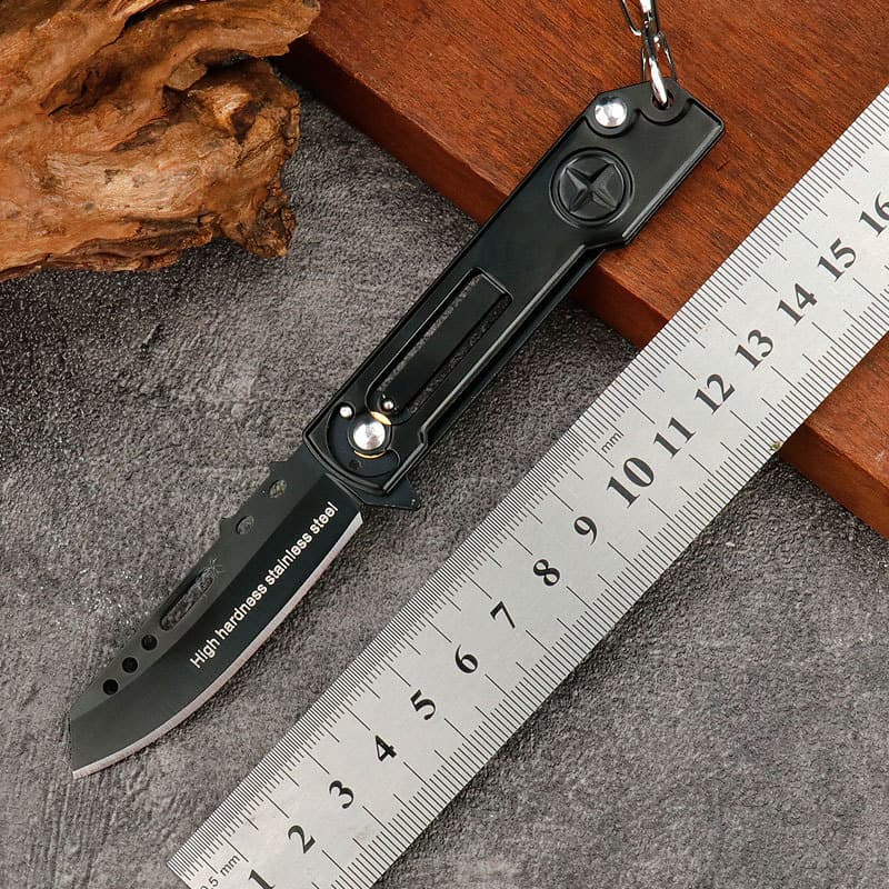 Outdoor folding knife EDC portable keychain folding knife Stainless steel fruit knife Multifunctional pocket knife