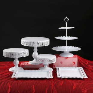 American-style Cake Stand Round Birthday Party Metal Fruit Tray Stand Party Celebration Dessert Display Plate