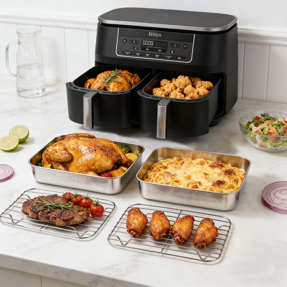 Stainless steel quick-frozen dumpling preservation box with lid, sealed refrigerator storage lunch box, bento lunch box, air fryer liner