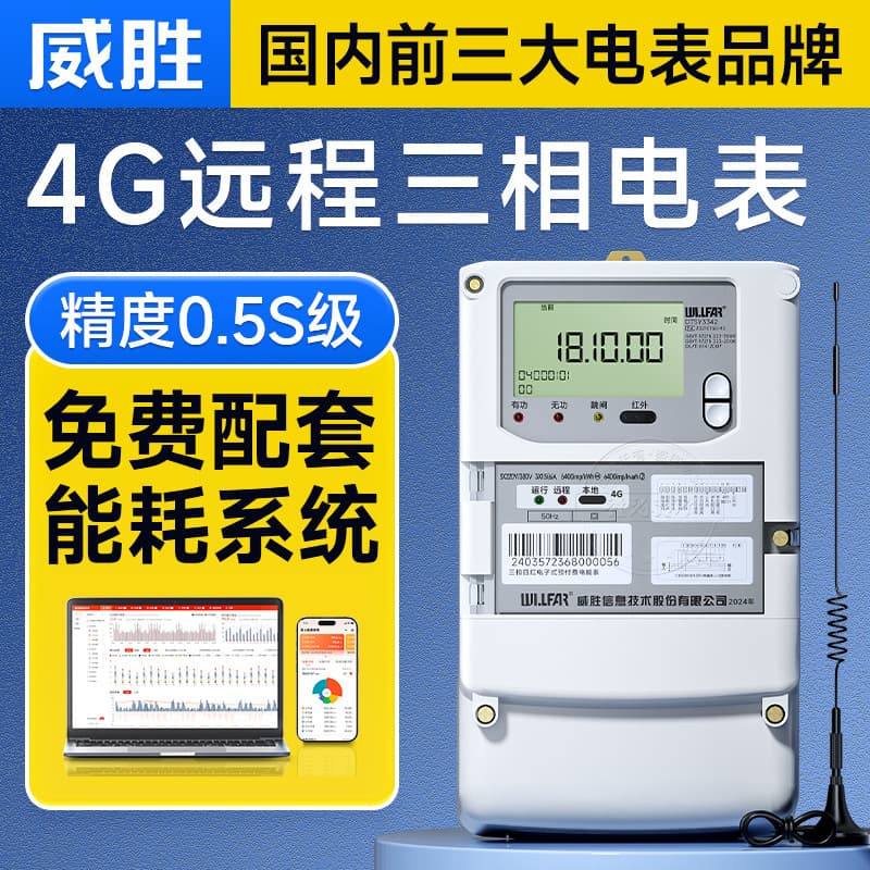 Changsha Weisheng 4G Wireless Three-Phase Four-Wire Smart Meter 3*1.5(6)A with Factory Energy Management System