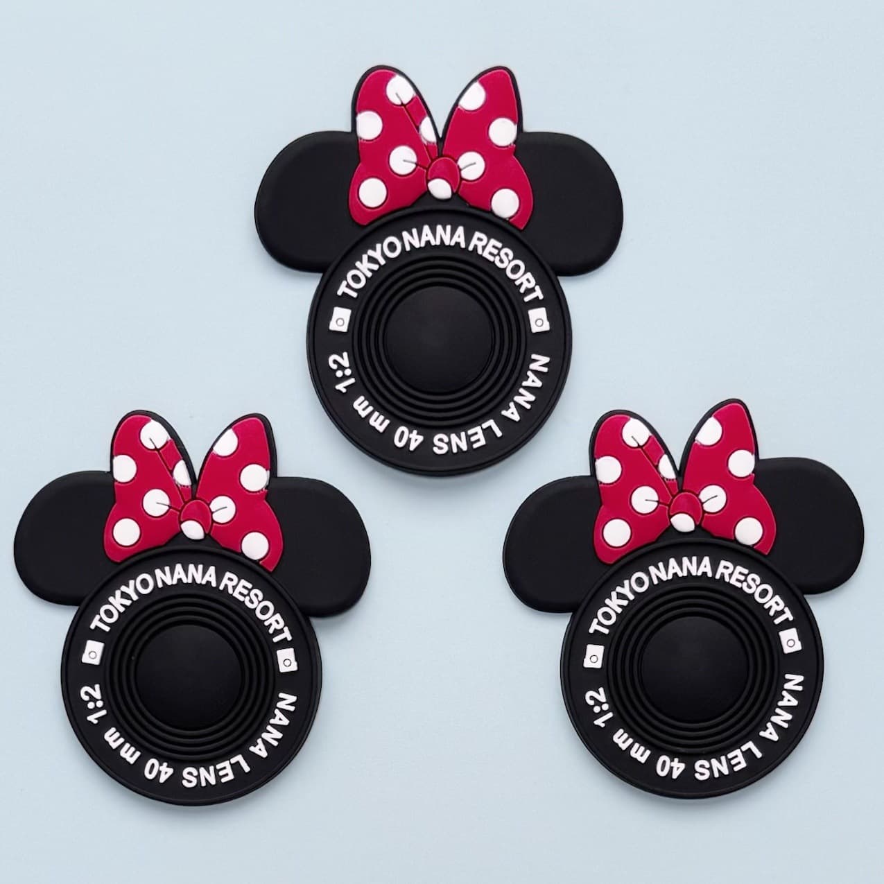 Soft gel PVC silicone phone case cartoon patches, stand, black Mickey and Minnie wholesale, mirror DIY accessories