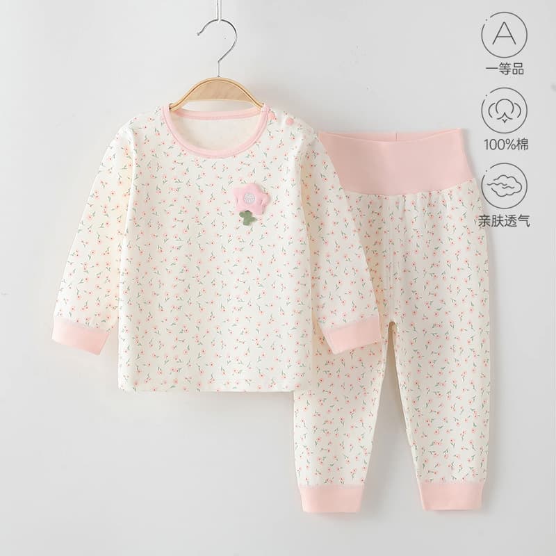 New Autumn Baby Pure Cotton Long-Sleeved Breathable Autumn Clothes Pajamas for Boys and Girls