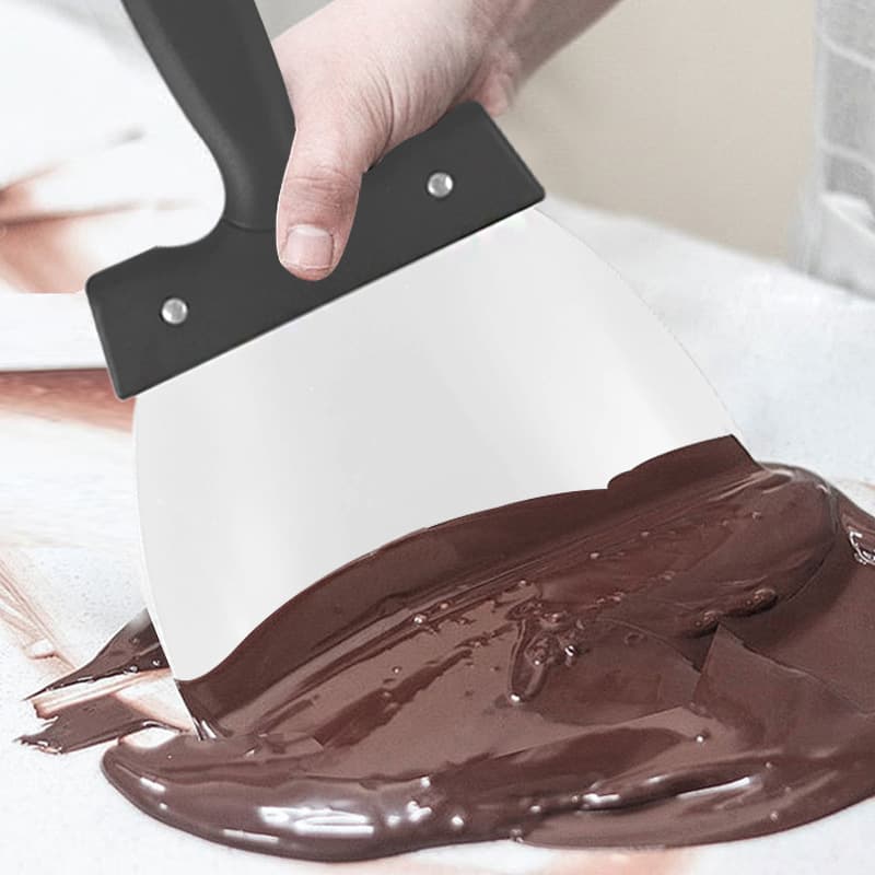 New Chocolate Tempering Spatula, Stainless Steel Dough Cutter, Flour Scraper, Butter Scraper, Baking Tools - In Stock