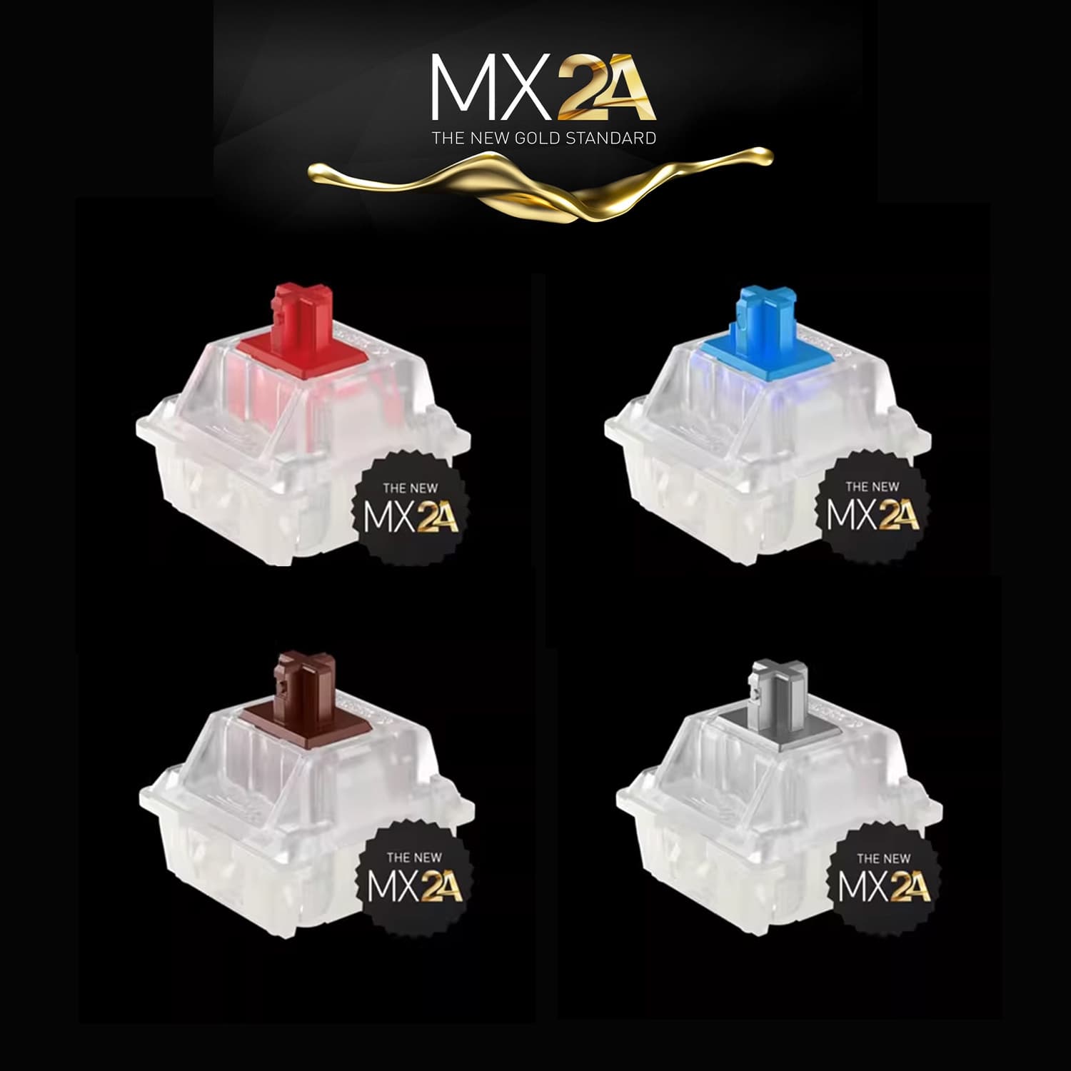 Cherry MX2A three-legged five-legged mechanical keyboard shaft switch green black tea black silver mute red shaft RGB transparent