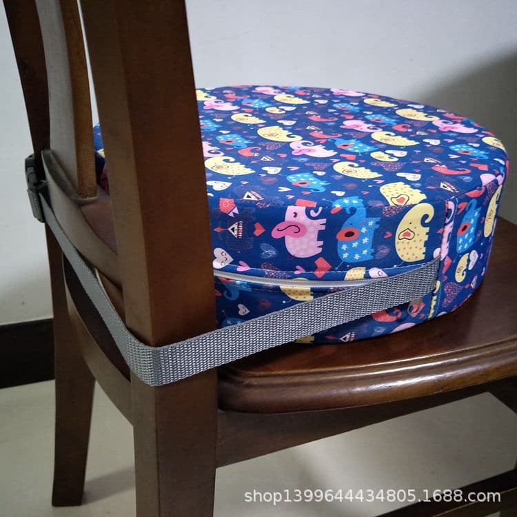 8cm Thick Round Water-Resistant Children's Booster Cushion for Dining Chair, Sponge Heightening Pad, Student Chair Cushion
